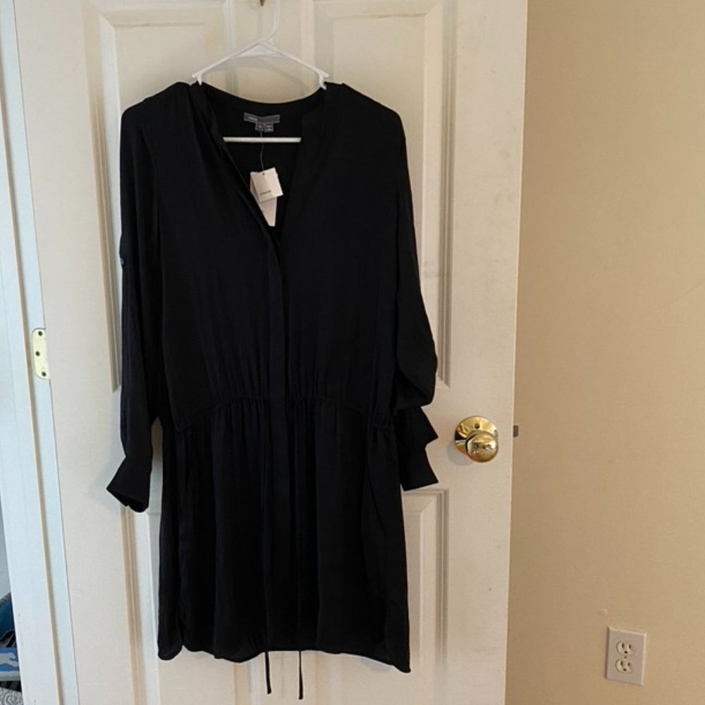 Vince Silk Shirtdress Black S - Picture 2 of 4